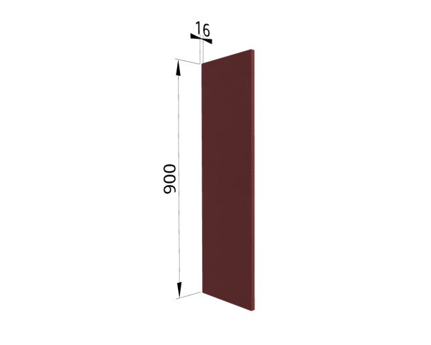 Панель торцевая ВП Квадро (для шкафа верхнего высокого) Красная кожа