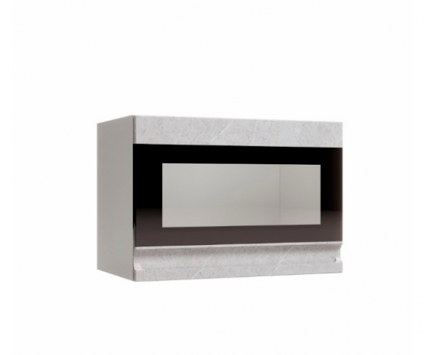 Скала ПГСФ 600 Шкаф верхний горизонтальный со стеклом с фотопечатью (Гранит Грей/корпус Серый)