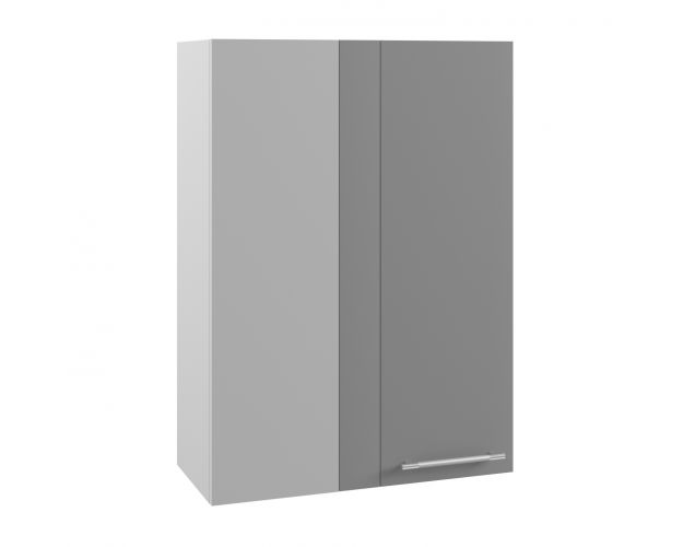 Квадро ВПУ 650 шкаф верхний угловой высокий (Белый софт/корпус Серый)