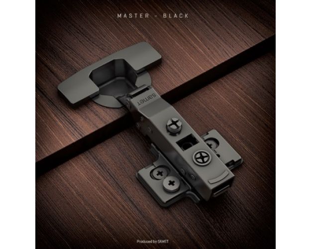 Петля MASTER BLACK полунакладная со встроенным доводчиком, 48мм
