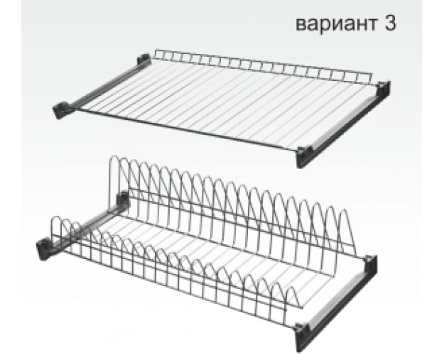 Посудосушитель 2-х ярусный 700мм, с 2-мя поддонами, хром