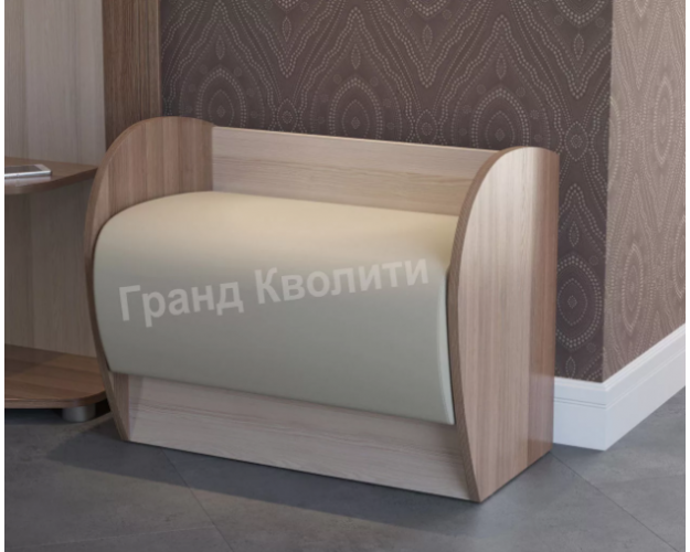 Диван Фокус ЛДСП/Эко.кожа 650 Ясень шимо темный/Ясень шимо светлый/Бежевый