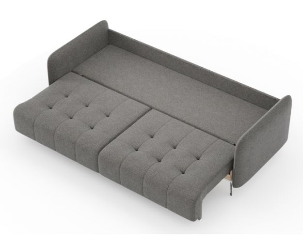 Валериан диван трёхместный прямой Стальной, ткань RICO FLEX 9292