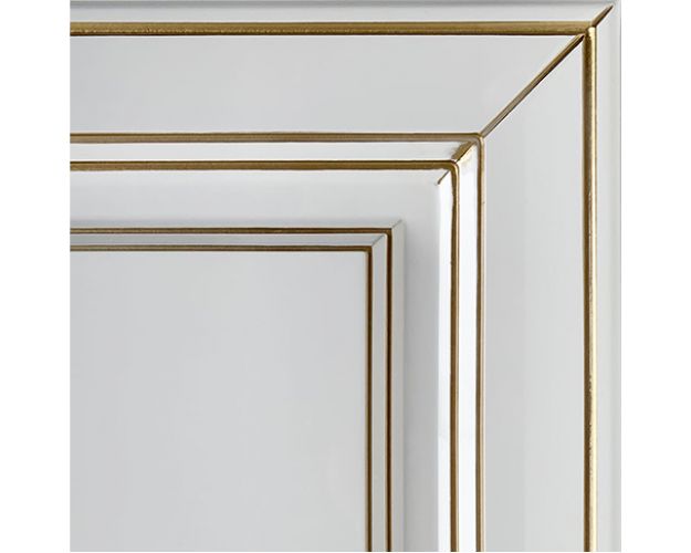 Атланта Дверь (Декор) L297 H900 Шкаф навесной (эмаль) (Белый глянец патина золото)