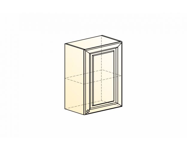 Монако Шкаф навесной L500 Н720 (1 дв. гл.) (Белый/Охра матовый)
