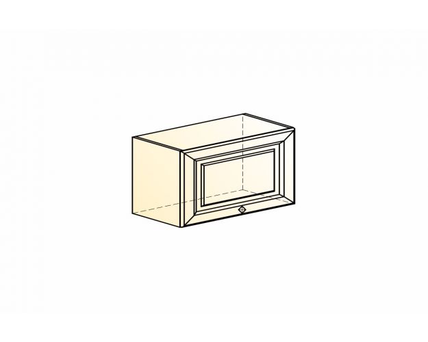 Монако Шкаф навесной L600 Н360 (1 дв. гл.гориз.) (Белый/Мрамор фицрой матовый)