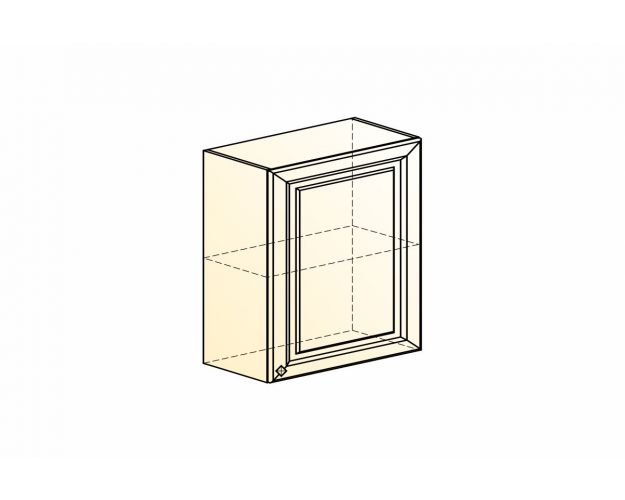 Монако Шкаф навесной L600 Н720 (1 дв. гл.) (Белый/Латте матовый)
