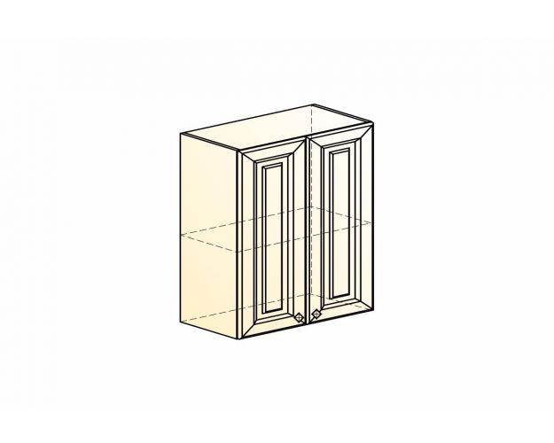 Монако Шкаф навесной L600 Н720 (2 дв. гл.) (Белый/Латте матовый)