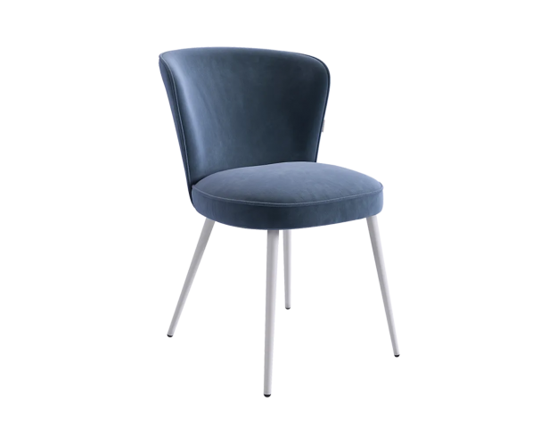 Стул Ричард синий (велюр) / белый