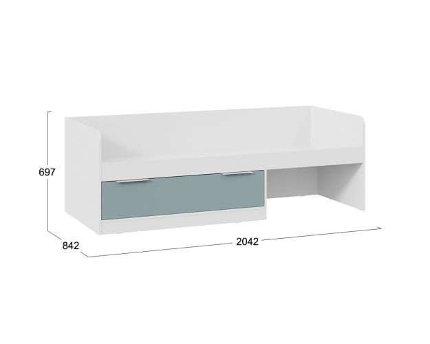 Кровать комбинированная Марли Тип 1 белый / серо-голубой