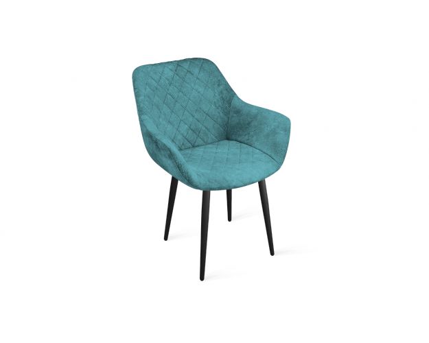 Стул «Дастин» К1С Черный/Микровелюр Wellmart Blue