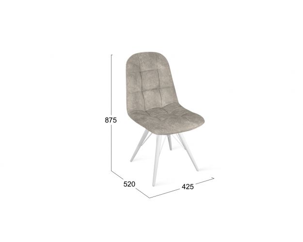 Стул «Райс» К3 Белый/Микровелюр Wellmart Dark Beige