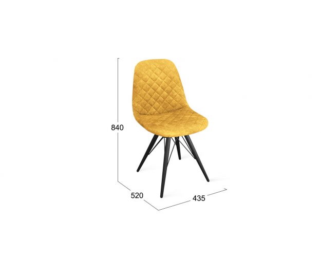 Стул «Ричи» К3 Черный муар/Микровелюр Wellmart Yellow